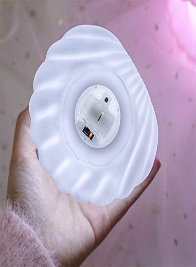MeeTo Beach Themed Pearl Shell Lamp, Bedside LED Ocean Nightlight Mermaid Fairy Clamshell Portable Lights for Bar, Home Decoration, Birthday, Christmas Gift, Random Color, (Pack of 2) - Image 5